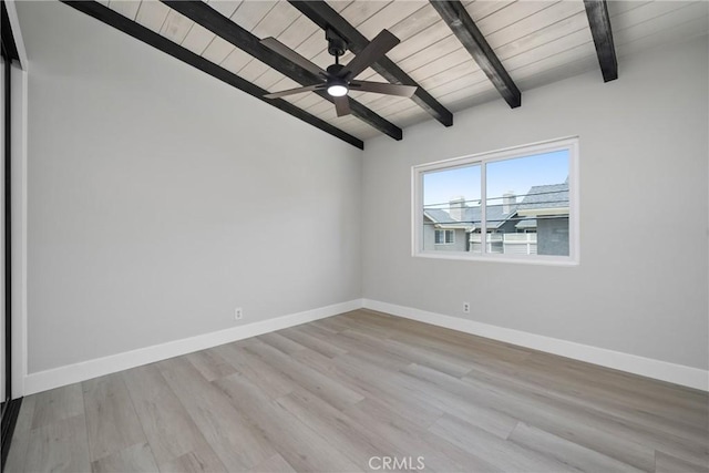 503 Saint Andrews Rd Unit E, Newport Beach, CA 92663 - spare room featuring wooden ceiling, a ceiling fan, and light wood finished floors