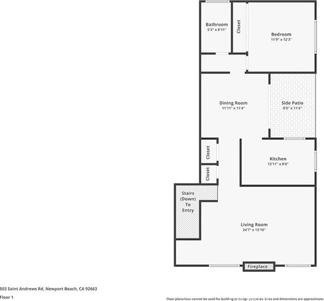 503 Saint Andrews Rd Unit E, Newport Beach, CA 92663 - view of floor plan / room layout