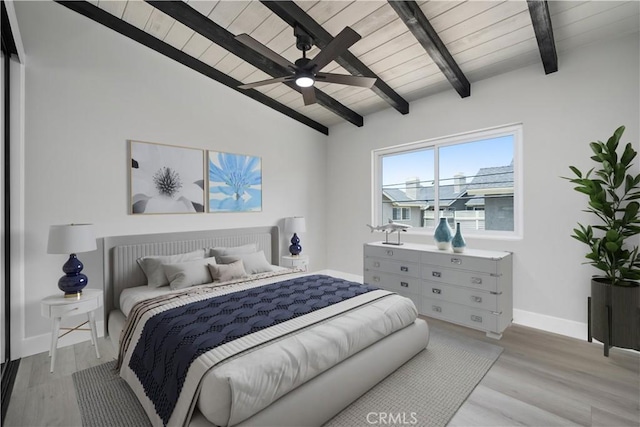 503 Saint Andrews Rd Unit E, Newport Beach, CA 92663 - bedroom with wood ceiling, light wood-style flooring, and ceiling fan