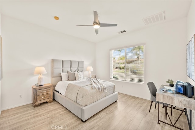 40065 Temple Ct, Murrieta, CA 92563 - bedroom with light wood-style floors and ceiling fan