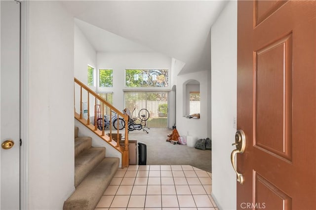 39513 Daylily Pl, Palmdale, CA 93551 - entryway featuring light colored carpet and stairway
