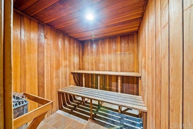 6009 Rancho Mission Rd Unit 102, San Diego, CA 92108 - sauna with wooden walls and wood ceiling