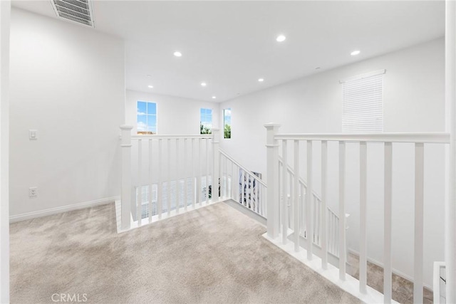 16471 Globetrotter St, Chino, CA 91708 - corridor featuring an upstairs landing, carpet floors, and recessed lighting