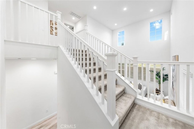 16471 Globetrotter St, Chino, CA 91708 - staircase with plenty of natural light, recessed lighting, and a towering ceiling