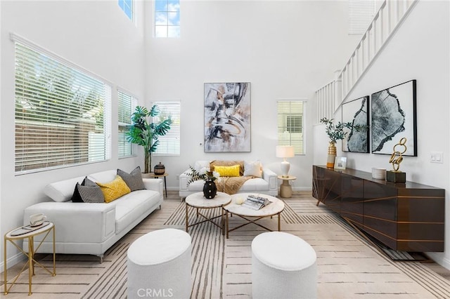 16471 Globetrotter St, Chino, CA 91708 - living area featuring a towering ceiling and light wood finished floors