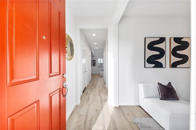 16471 Globetrotter St, Chino, CA 91708 - foyer with light wood-type flooring and recessed lighting