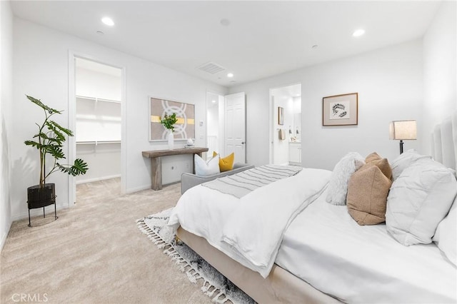 16471 Globetrotter St, Chino, CA 91708 - carpeted bedroom featuring a walk in closet, recessed lighting, a closet, and connected bathroom