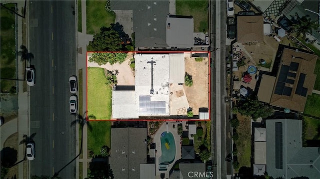 951 W Olive St, Corona, CA 92882 - aerial view of property's location with property parcel outlined