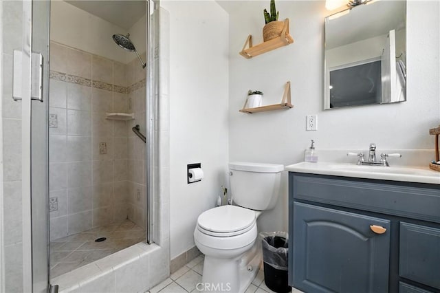 951 W Olive St, Corona, CA 92882 - full bathroom with vanity, a shower stall, and tile patterned floors