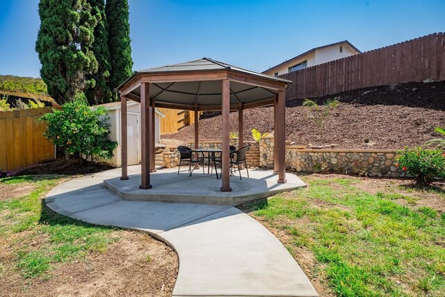 15020 Penasquitos Dr, Rancho Penasquitos, CA 92129 - fenced backyard featuring a gazebo and a patio