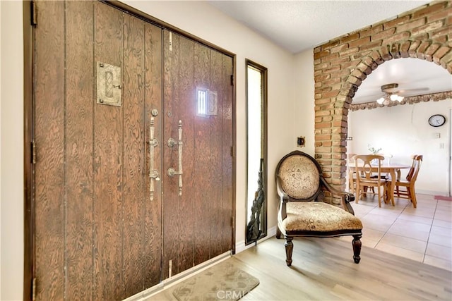 1582 Hardt St, San Bernardino, CA 92408 - foyer featuring a ceiling fan and light wood-type flooring