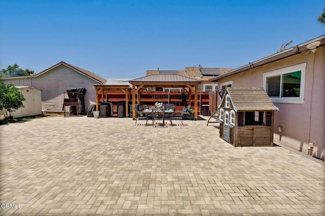 208 S 4th St, Santa Paula, CA 93060 - view of patio with a gazebo and a shed