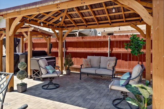 208 S 4th St, Santa Paula, CA 93060 - view of patio featuring a gazebo and an outdoor hangout area