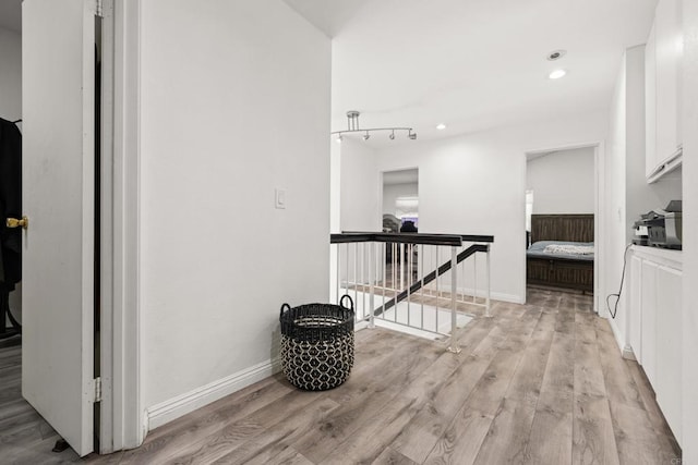11846 Via Germo, El Cajon, CA 92019 - hall featuring an upstairs landing, light wood-style floors, and recessed lighting