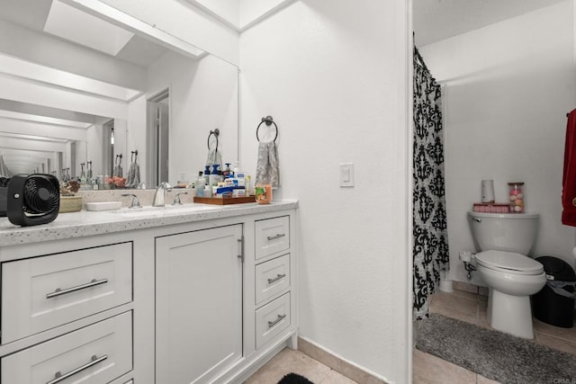 11846 Via Germo, El Cajon, CA 92019 - bathroom featuring tile patterned floors, vanity, and a shower with shower curtain