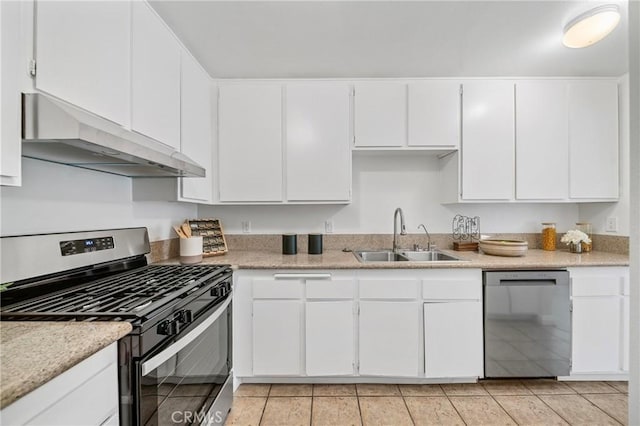 23640 Monument Canyon Dr Unit C, Diamond Bar, CA 91765 - kitchen featuring stainless steel appliances, under cabinet range hood, and white cabinetry