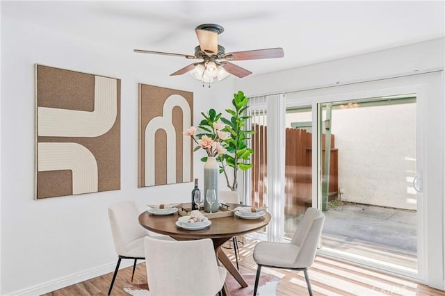 23640 Monument Canyon Dr Unit C, Diamond Bar, CA 91765 - dining room with wood finished floors and ceiling fan