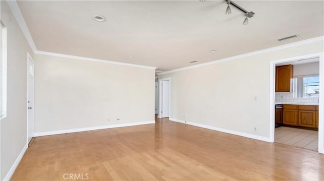 2116 Marine Ave, Gardena, CA 90249 - unfurnished living room with light wood-type flooring and ornamental molding