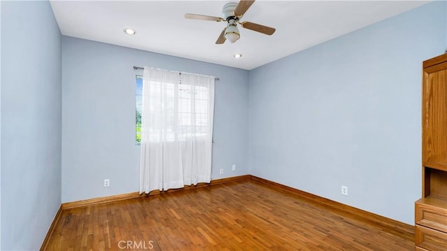 2116 Marine Ave, Gardena, CA 90249 - unfurnished room featuring wood finished floors, a ceiling fan, and recessed lighting