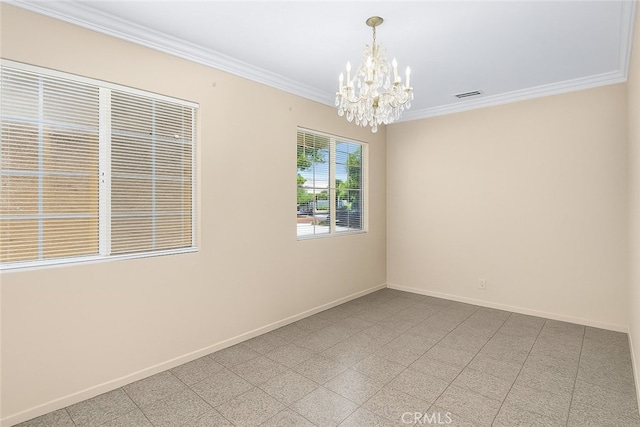 2116 Marine Ave, Gardena, CA 90249 - spare room featuring a chandelier and ornamental molding