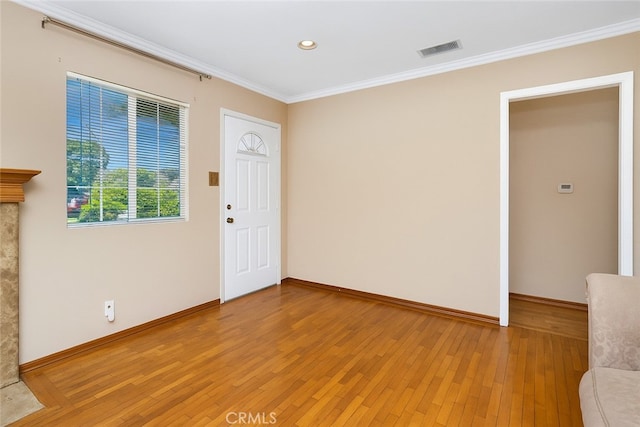 2116 Marine Ave, Gardena, CA 90249 - foyer entrance featuring ornamental molding, light wood finished floors, and recessed lighting