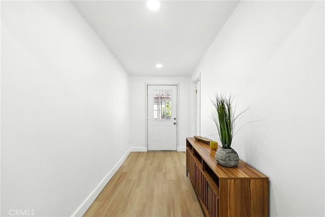 1170 Turquoise St, Hemet, CA 92543 - doorway to outside with light wood-type flooring and recessed lighting