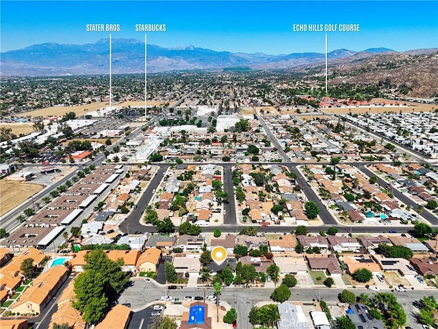 1170 Turquoise St, Hemet, CA 92543 - aerial overview of property's location with a mountainous background