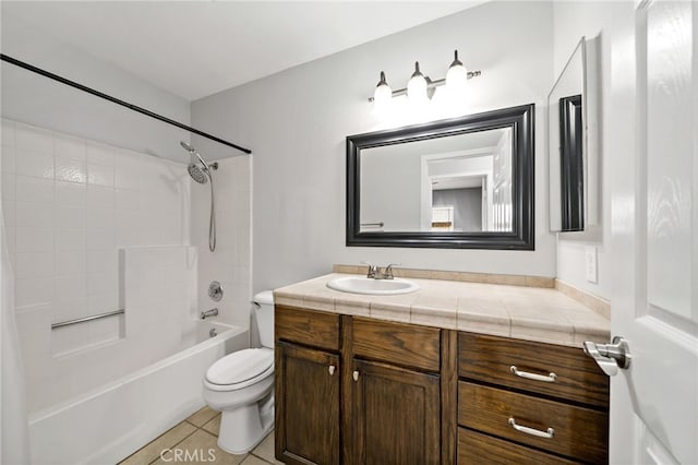 25671 Roylene Dr, Menifee, CA 92586 - full bathroom featuring vanity, washtub / shower combination, and tile patterned flooring