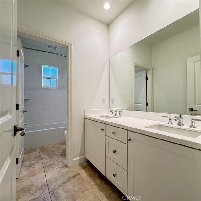 103 Alumroot, Irvine, CA 92620 - full bath featuring double vanity, bathtub / shower combination, and tile patterned flooring