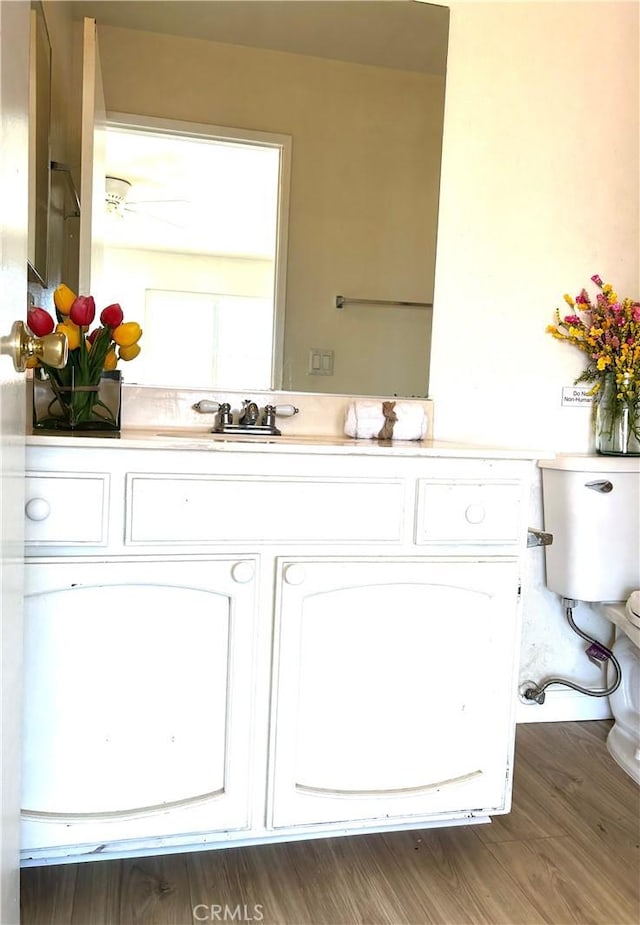 38710 10th St E Unit 12, Palmdale, CA 93550 - bathroom featuring vanity and wood finished floors