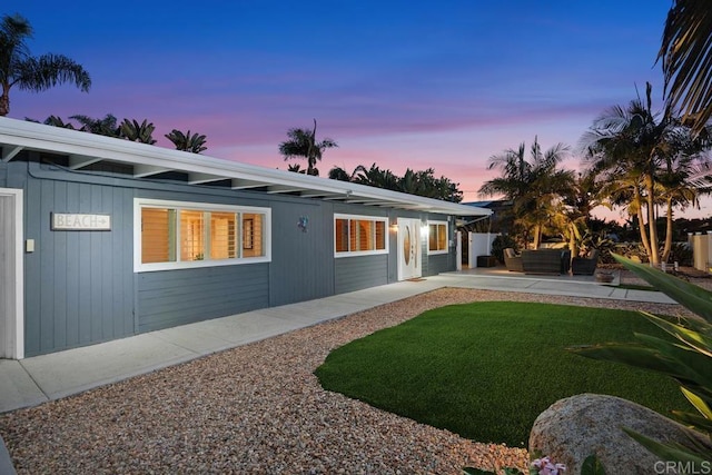 773 Puebla St, Encinitas, CA 92024 - back of house featuring a patio area and a lawn