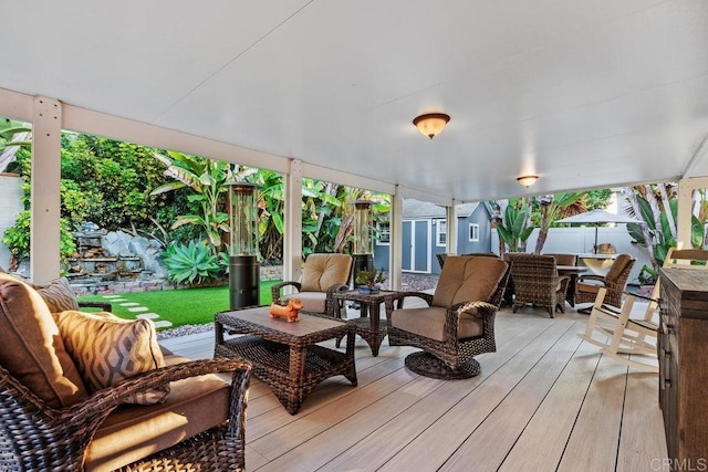 773 Puebla St, Encinitas, CA 92024 - sunroom / solarium featuring a deck, wood finished floors, and healthy amount of natural light