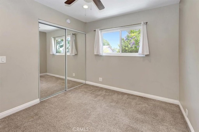 6782 Tahitian Cir, Yorba Linda, CA 92886 - unfurnished bedroom with carpet, a closet, and ceiling fan