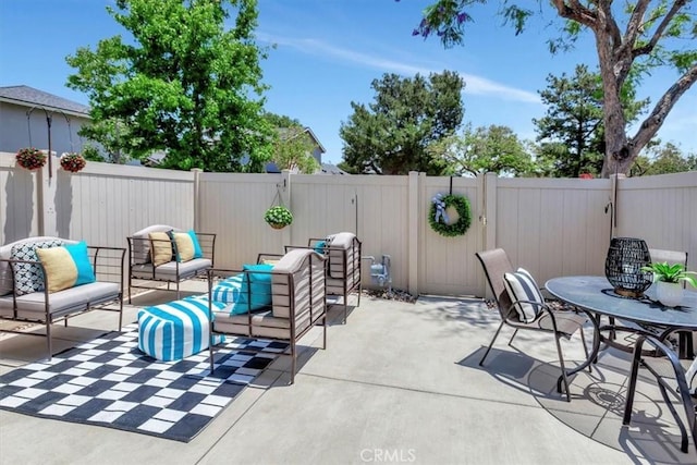 6782 Tahitian Cir, Yorba Linda, CA 92886 - fenced backyard featuring an outdoor living space and a patio area