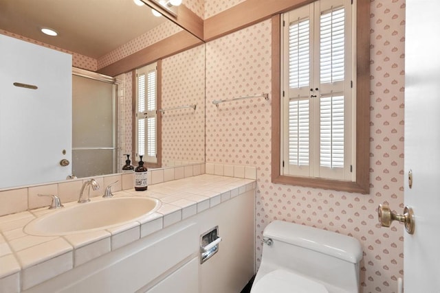 32204 Wiskon Way, Pauma Valley, CA 92061 - bathroom featuring wallpapered walls and vanity