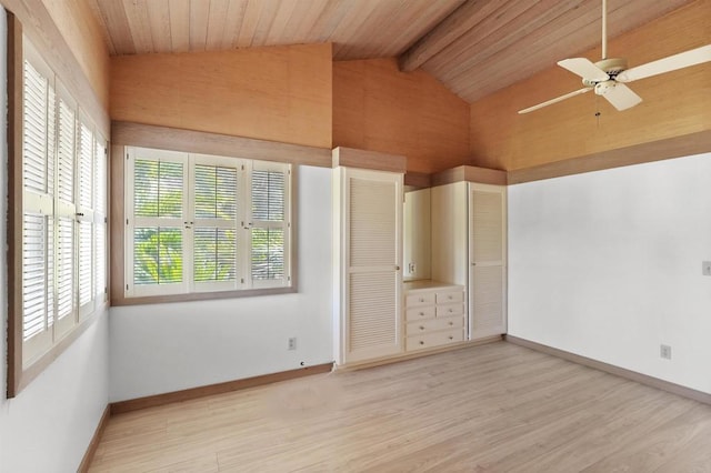 32204 Wiskon Way, Pauma Valley, CA 92061 - unfurnished bedroom with light wood finished floors, a wood ceiling with exposed beams, and high vaulted ceiling