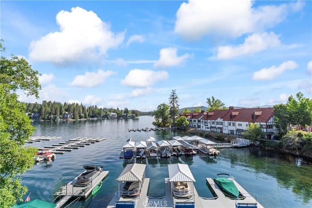 4 Village Unit 2, Lake Arrowhead, CA 92352 - water view with a boat dock