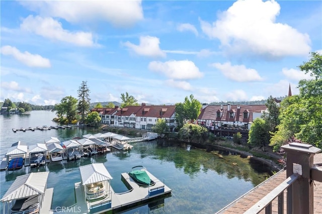 4 Village Unit 2, Lake Arrowhead, CA 92352 - dock area featuring a water view and a residential view