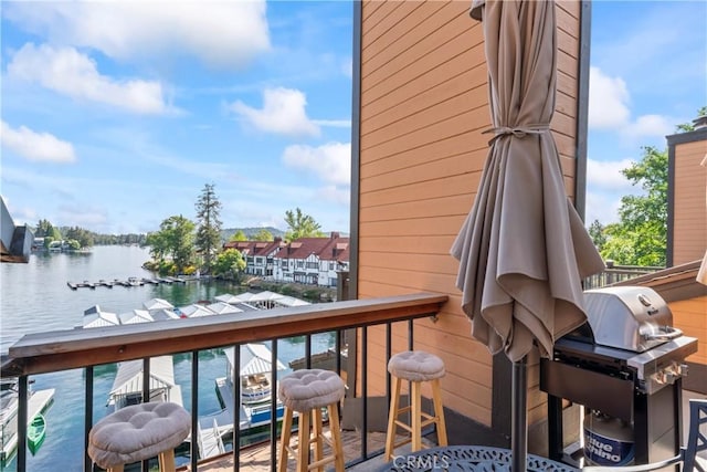 4 Village Unit 2, Lake Arrowhead, CA 92352 - balcony with area for grilling and a water view