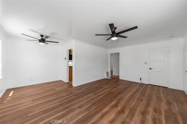 4903 Brayton Ave, Long Beach, CA 90807 - unfurnished living room with a ceiling fan, wood finished floors, and crown molding