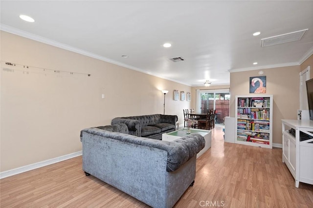 17061 Roscoe Blvd Unit 6, Northridge, CA 91325 - living area with light wood-style floors, crown molding, and recessed lighting