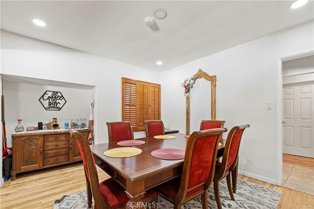 18229 Strathern St, Reseda, CA 91335 - dining space with light wood-type flooring and recessed lighting