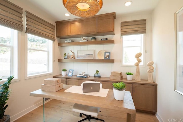 14641 Dunleer Way, San Diego, CA 92126 - office with plenty of natural light, recessed lighting, and light wood-type flooring