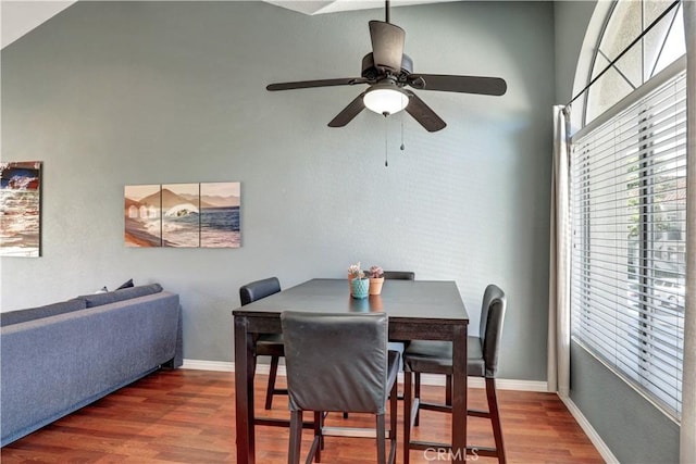 94 Cinnamon Teal, Aliso Viejo, CA 92656 - dining area featuring wood finished floors and ceiling fan