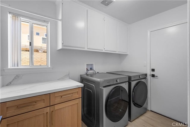 2517 Renata Ct, Thousand Oaks, CA 91362 - laundry area with cabinet space, separate washer and dryer, and light wood finished floors