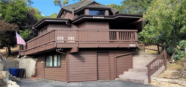 1608 Bradford Rd, Cambria, CA 93428 - view of property exterior featuring stairway and a deck