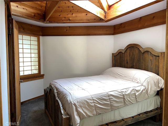 1608 Bradford Rd, Cambria, CA 93428 - bedroom featuring carpet floors and wood ceiling