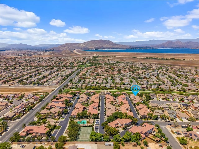 3381 Evening Mist Ln, Perris, CA 92571 - aerial perspective of suburban area featuring a water and mountain view
