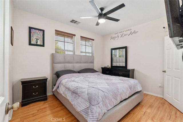3381 Evening Mist Ln, Perris, CA 92571 - bedroom featuring light wood-style floors and a ceiling fan
