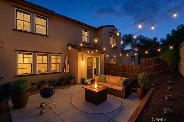 3381 Evening Mist Ln, Perris, CA 92571 - view of patio / terrace featuring an outdoor living space with a fire pit